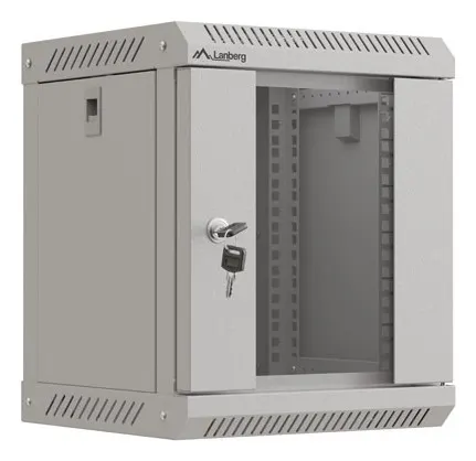 LANBERG SZAFA INSTALACYJNA RACK WISZĄCA 10 6U 300X300 SZARA DRZWI PRZESZKLONE (FLAT PACK)