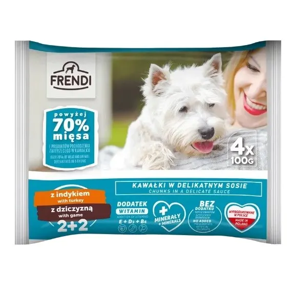 Frendi indyk dziczyzna saszetki dla psa 4x100g