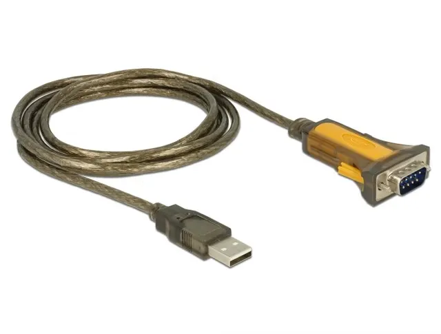 DeLOCK 65840 kabel równoległy Czarny Żółty 1 5 m USB Typu-A DB-9