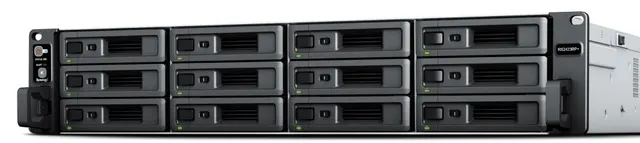 NAS Synology RS2423+; 2U RACK; 12x (3.5 SATA HDD/2.5 SATA SSD); AMD Ryzen V1780B 8 GB DDR4 ECC UDIMM (max. 32GB) 2x 1GbE RJ-45 1x 10GbE RJ-45
