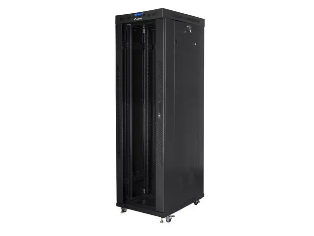 LANBERG SZAFA STOJĄCA RACK 19 42U 600X1000 DRZWI SZKLANE LCD CZARNA FF01-6042-12BL (FLAT PACK)