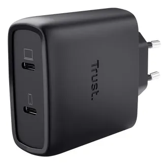 Ładowarka TRUST czarna MAXO GaN 65W 2x USB-C