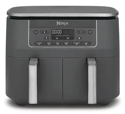 Ninja DZ300EU frytkownica Podwójny 7 6 l Autonomiczny 2470 W Frytkownica na gorące powietrze Szary