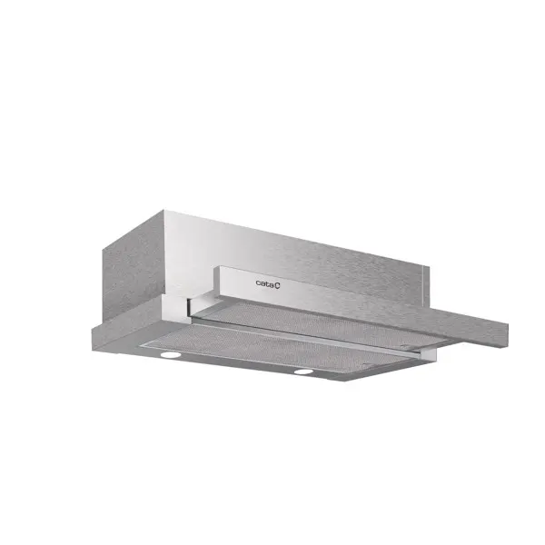 Kaptur CATA, PRZEDŁUŻACZ 600, Teleskopowy, Klasa efektywności energetycznej C, Szerokość 60 cm, 390 m3/h, Mechaniczny, WYŚWIETLACZ EKOLOGICZNY, Stal nierdzewna