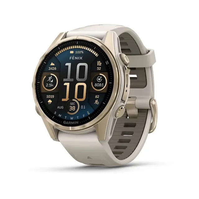 Zegarek sportowy Garmin Fenix 8 AMOLED Sapphire 43mm Soft Gold
