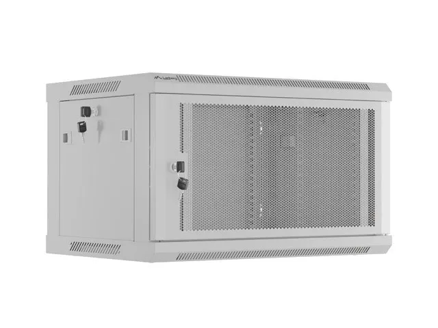LANBERG szafa instalacyjna rack wisząca 19 6U 600x450 z drzwiami perforowanymi szara (flat pack)