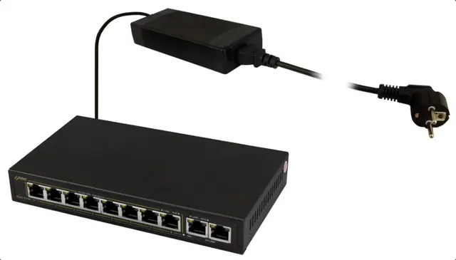 PULSAR SG108 łącza sieciowe Gigabit Ethernet (10/100/1000) Obsługa PoE Czarny