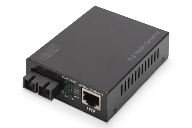 Media konwerter RJ45 10/100/1000Base-T na SC duplex 1000Base-LX SM 20km
