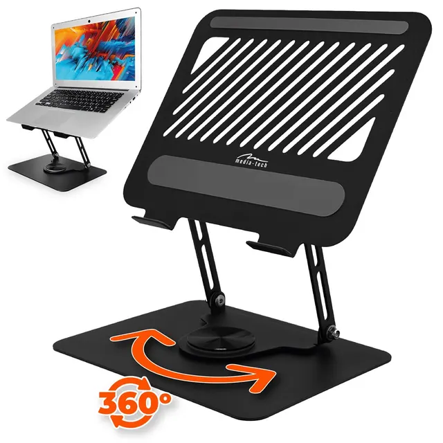 MEDIA-TECH REGULOWANA OBRACANA ERGONOMICZNA PODSTAWKA POD LAPTOPA LAPTOP STAND ROTO MT2662