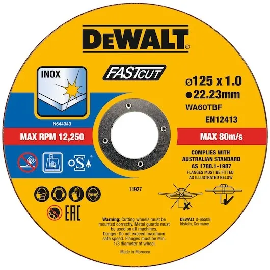 TARCZA METAL 125x1 0mm INOX /100szt DT2054 .DEWALT