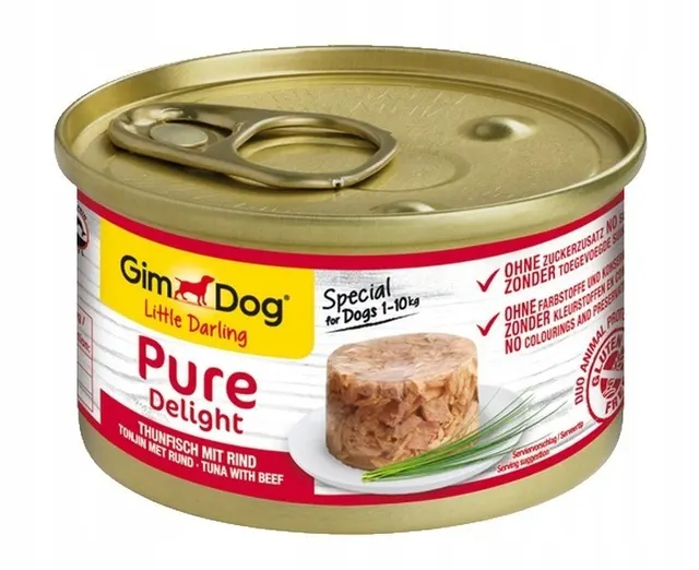 GimDog Pure Delight tuńczyk z wołowiną 85g