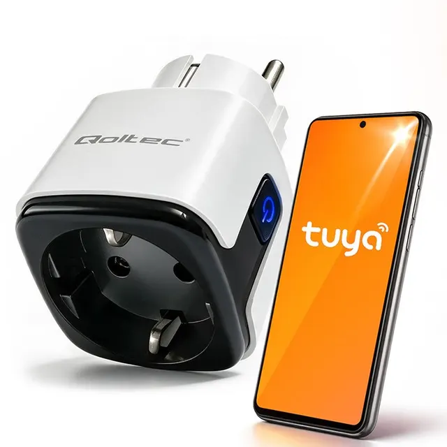 QOLTEC GNIAZDKO INTELIGENTNE WI-FI 16A, TIMER WATOMIERZ, TUYA