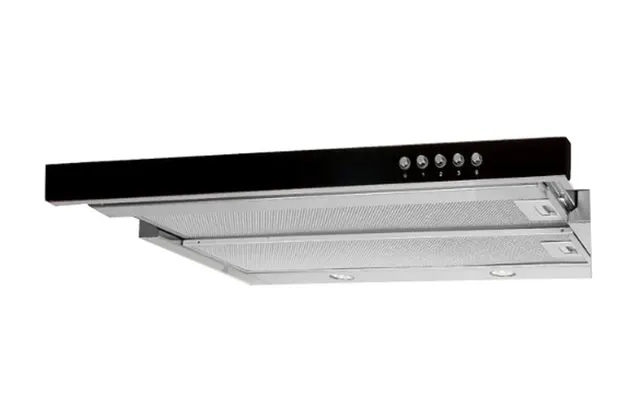 Okap teleskopowy AKPO WK-7 LIGHT GLASS 60 cm, 400 m3/h, LED, inox / czarne szkło