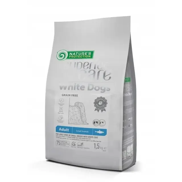 Nature's Protection White Dogs Herring Adult Small Breeds 1 5kg