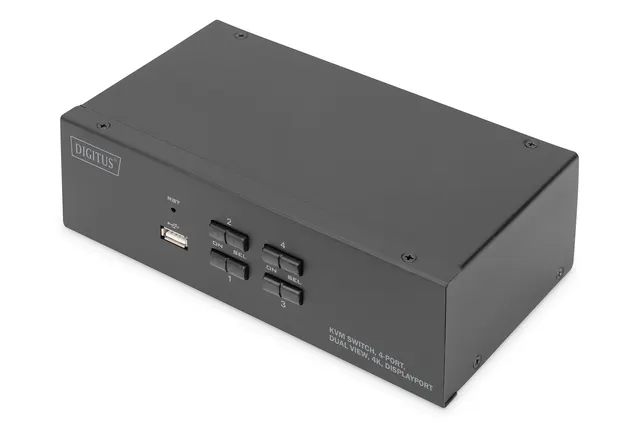 Przełącznik KVM 4 portowy 4K 60Hz 8xDP IN 2xDP OUT 2xUSB A 2x Audio IN&OUT