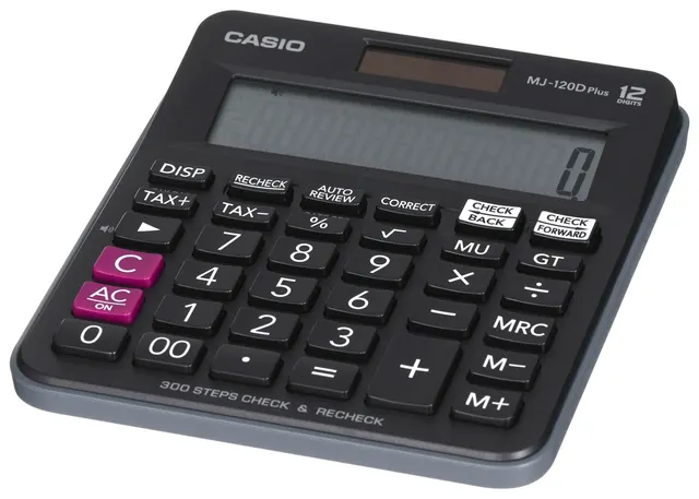 CASIO KALKULATOR BIUROWY MJ-120D PLUS CZARNY 12 CYFROWY WYŚWIETLACZ
