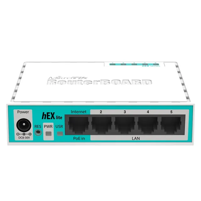 Router Mikrotik hEX lite (RB750r2) Total Ethernet Ports:5; Architecture:MIPSBE; CPU core:1