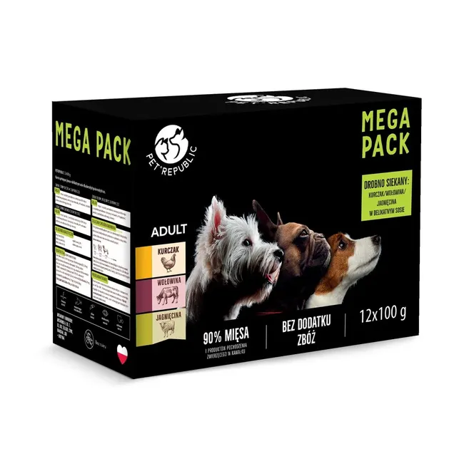 PetRepublic saszetki dla psa (kurczak wołowina jagnięcina) 12x100g