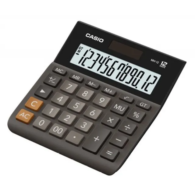 Casio Kalkulator biurowy MH-12BK-S 12-cyfrowy 127x136 5mm czarny