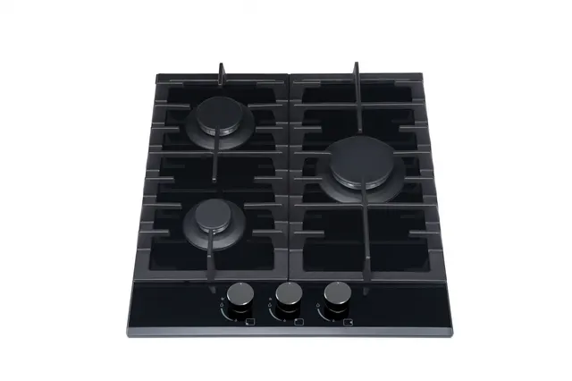 Płyta gazowa MPM MPM-45-GMH-16 45 cm, 3 palniki, hartowane szkło, zapłon elektryczny, czarny