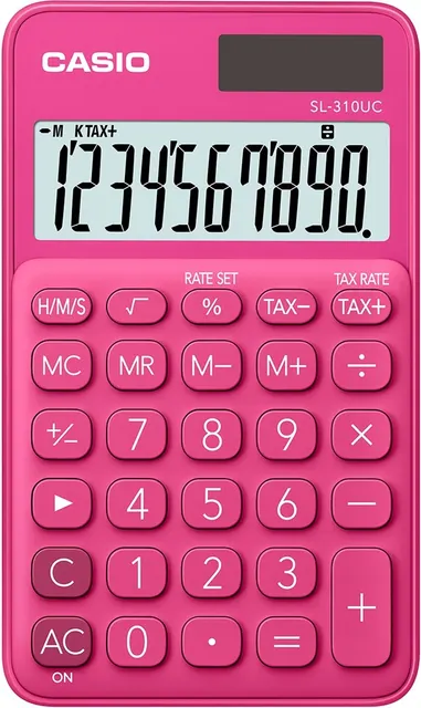 CASIO KALKULATOR KIESZONKOWY SL-310UC-RD CZERWONY 10 CYFROWY WYŚWIETLACZ