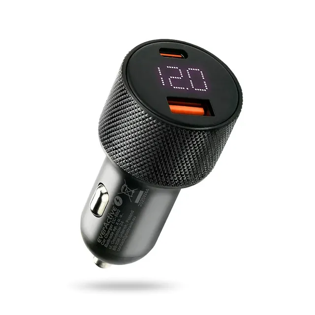 EVERACTIVE ŁADOWARKA SAMOCHODOWA 1X USB QC3.0 1 X USB-C PD 75W CZARNA CC-50Q