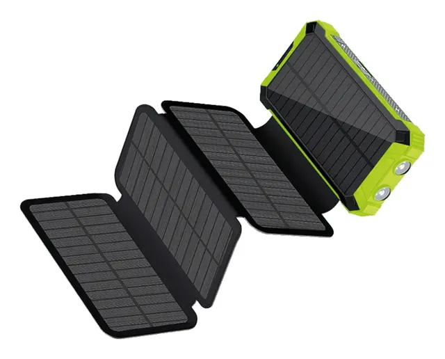 RealPower PB-20000 Solar 20000 mAh Bezprzewodowe ładowanie Czarny Zielony