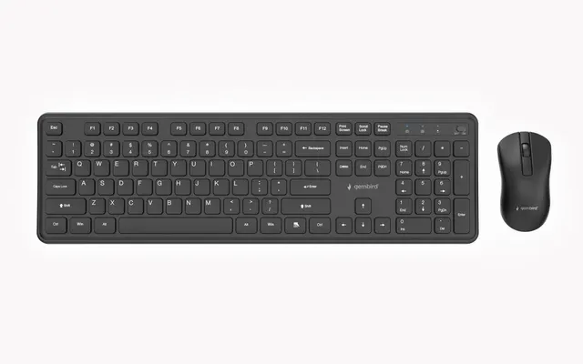 GEMBIRD BEZPRZEWODOWY ZESTAW KLAWIATURY + MYSZ SLIM PRO BUSINESS NA BIURKO CZARNY UKŁAD US