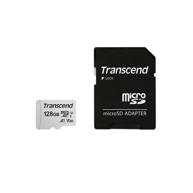 SD microSD Card 128GB Transcend SDXC USD300S-A w/Adapter