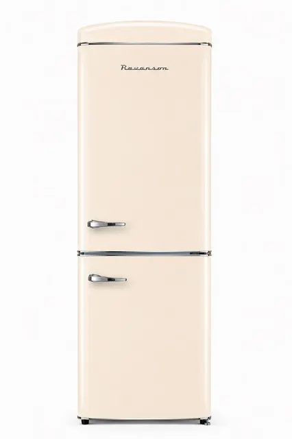 Lodówka Retro Ravanson LKK-315RC 597mm x 707mm x 1943 mm, 315l, Total No Frost, klasa E, kremowy
