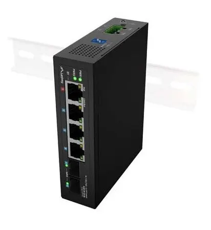 SWITCH LANBERG ILGE-4P-2S-90 LIGHT INDUSTRIAL POE 1XBT 3XAT 2XSFP DIN GIGABIT ETHERNET