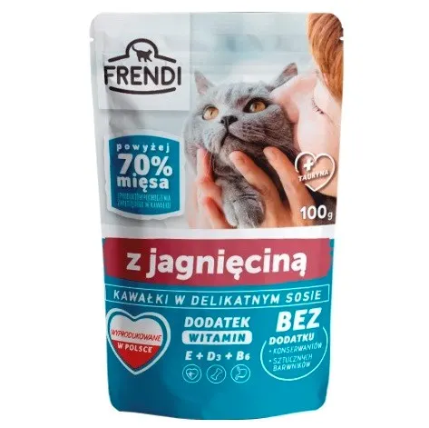 FRENDI Kawałki w sosie z jagnięciną - mokra karma dla kota - 100 g