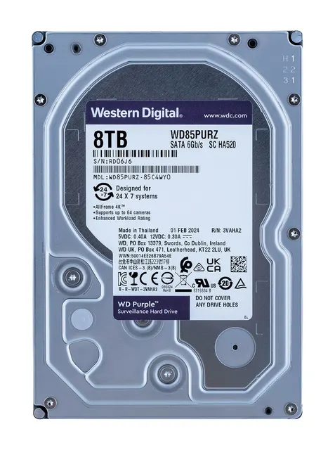 Dysk HDD WD Purple WD85PURZ (8 TB ; 3.5 ; 256 MB; 5640 obr/min)