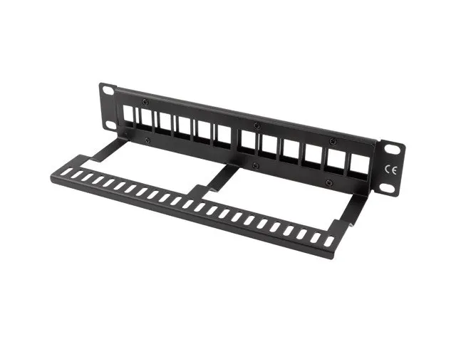 LANBERG PATCH PANEL PUSTY 12 PORT 1U 10 Z ORGANIZEREM DO MODUŁÓW KEYSTONE CZARNY PPKS-9112-B