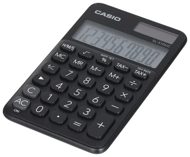 CASIO KALKULATOR KIESZONKOWY SL-310UC-BK CZARNY 10 CYFROWY WYŚWIETLACZ