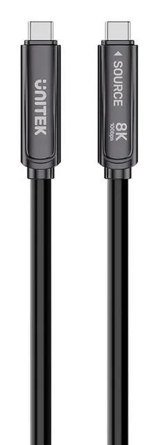 UNITEK KABEL OPTYCZNY USB-C 10 GBPS PD 60W 8K@30HZ CZARNY 15M