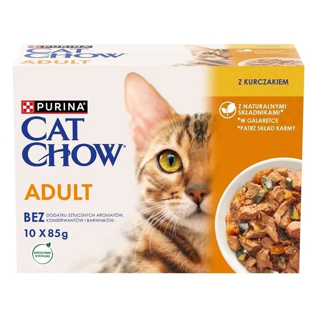PURINA Cat Chow Kurczak cukinia - mokra karma dla kota - 10x85 g