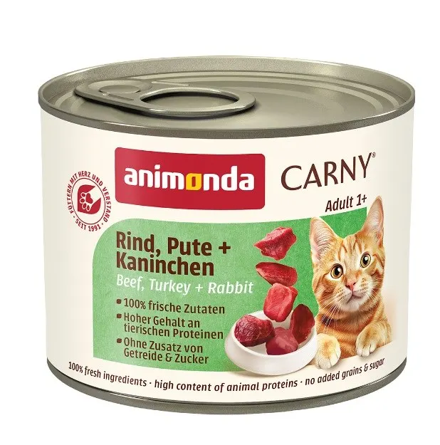 ANIMONDA Carny Adult wołowina indyk i królik - mokra karma dla kota - 200g