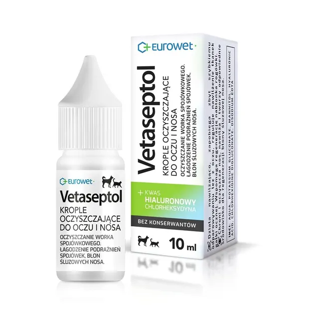 Eurowet Vetaseptol krople oczy/nos pies/kot 10ml