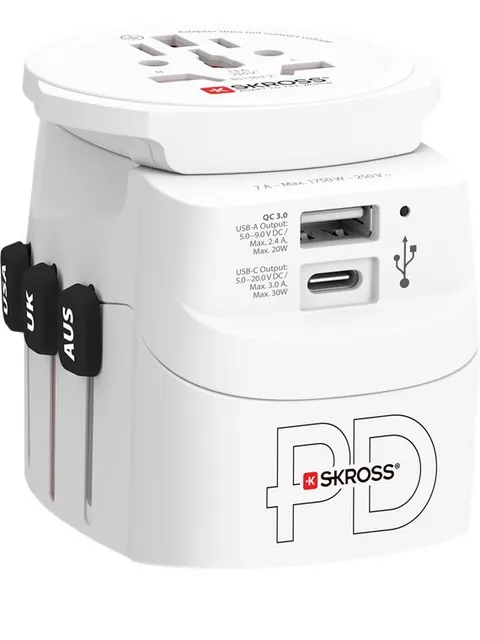 Adapter SKROSS Pro Light USB AC30PD World biały