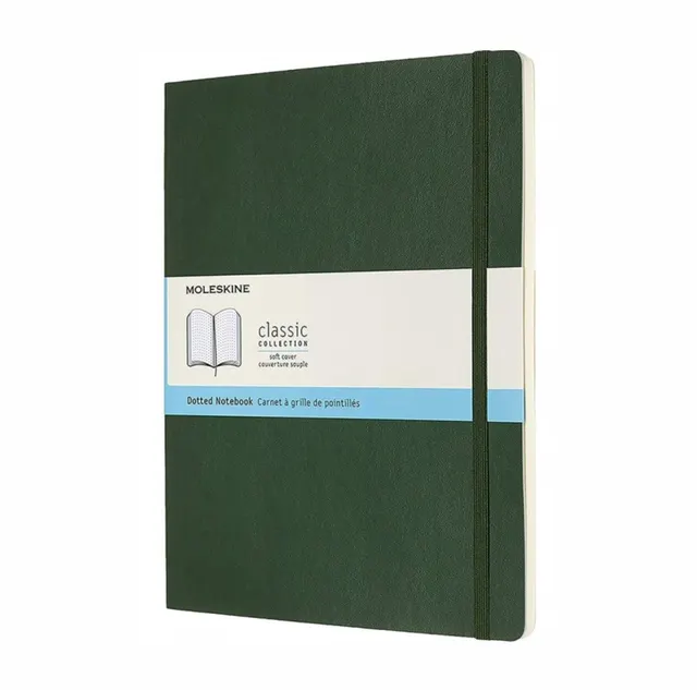 MOLESKINE Notes XL (19x25cm) w kropki miękka oprawa myrtle green 192 strony zielony
