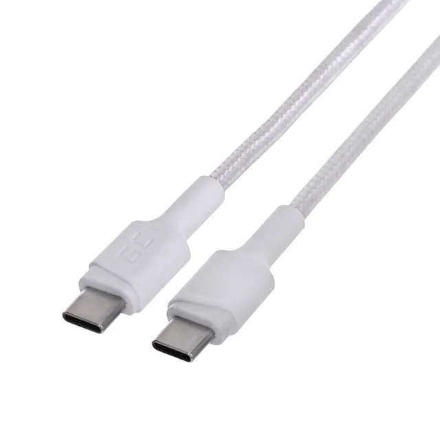 GREEN CELL KABEL KABGC30W GC POWERSTREAM USB-C - USB-C 120CM POWER DELIVERY 60W ULTRA CHARGE QC 3.0 BIAŁY
