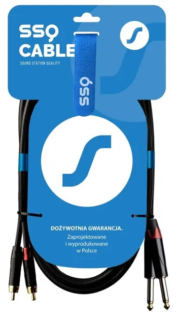 SSQ RCAJM1 - kabel 1 metrowy 2xRCA- 2x JACK MONO 6 3mm