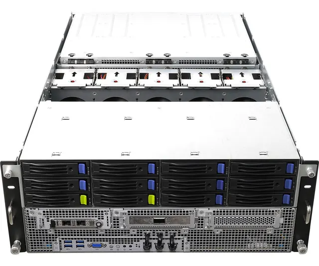 Platforma ASRock Rack (4U) AMD Epyc 7000 (12xLFF 2x10GbE 8xGPU Red. PSU IPMI)
