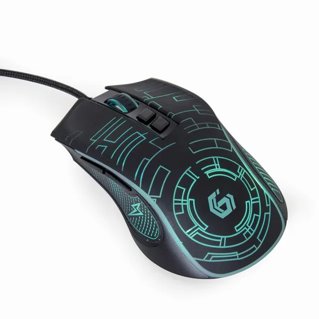 GEMBIRD GAMINGOWA MYSZ Z PODŚWIETLENIEM RGB USB CZARNA