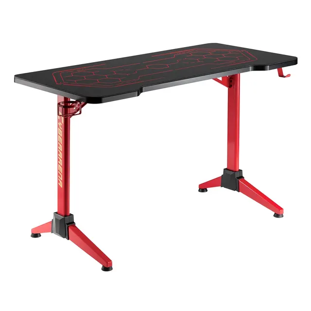 Biurko gamingowe RGB Led NanoRS czarne duże 100kg max wysokość 760mm RS163