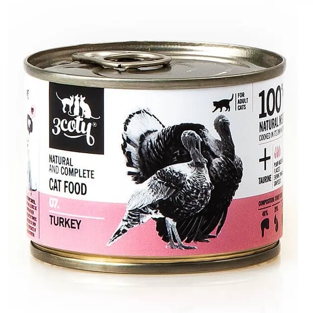 3Coty TURKEY for Adult cats 180g