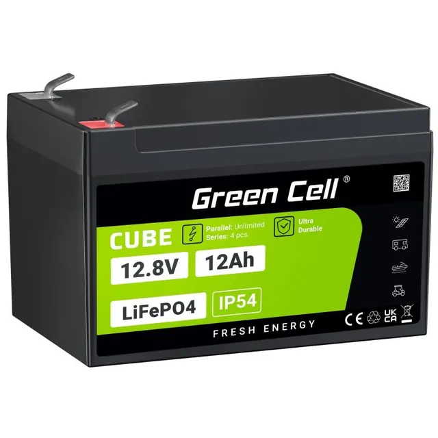 Green Cell CUBE Akumulator LiFePO4 12Ah 12.8V 153.6Wh LFPGC12V12AH