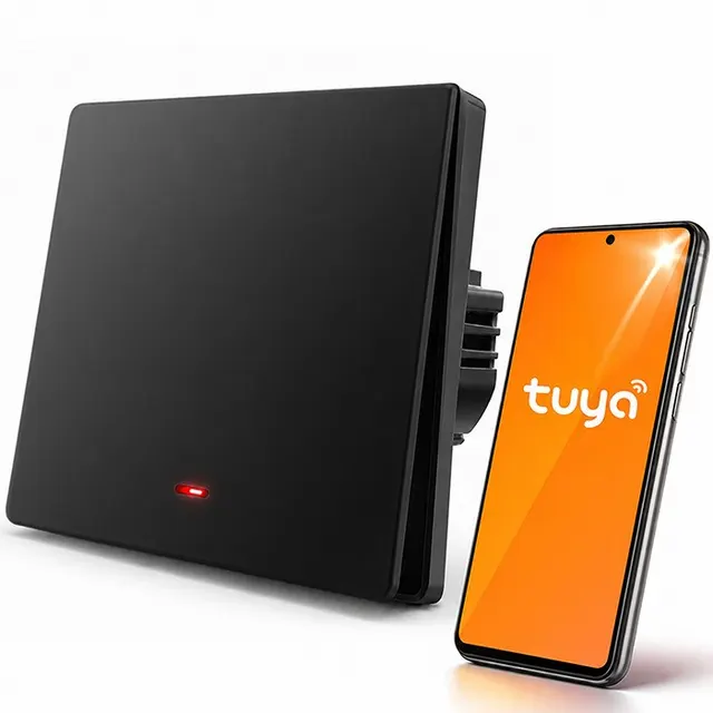 QOLTEC WŁĄCZNIK/WYŁĄCZNIK ŚWIATŁA, 1-KANAŁOWY, WI-FI, TIMER, TUYA, CZARNY