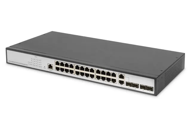 Digitus Przełącznik Gigabit Ethernet Layer 2 24-portowy 2x RJ45/SFP-Combo + 2 x porty SFP Uplink